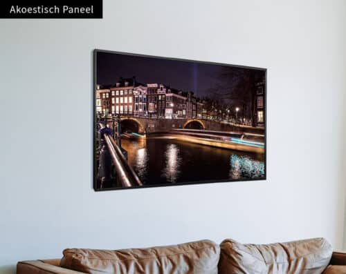 Wall Visual Akoestisch Paneel Amsterdam Canal By Night Light Trails