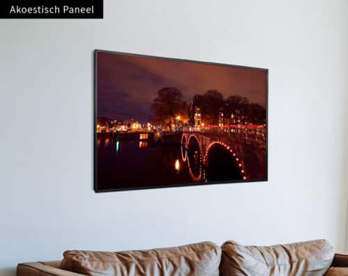 Wall Visual Akoestisch Paneel Amsterdam Canal By Night Red