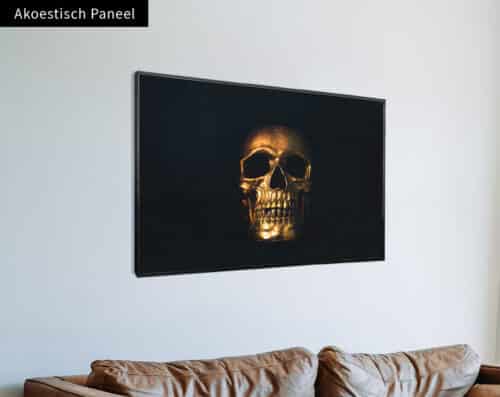 Wall Visual Akoestisch Paneel Golden Skull