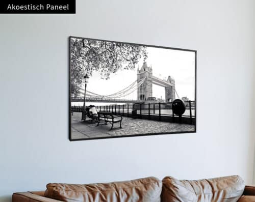 Wall Visual Akoestisch Paneel Tower Bridge London Black and White