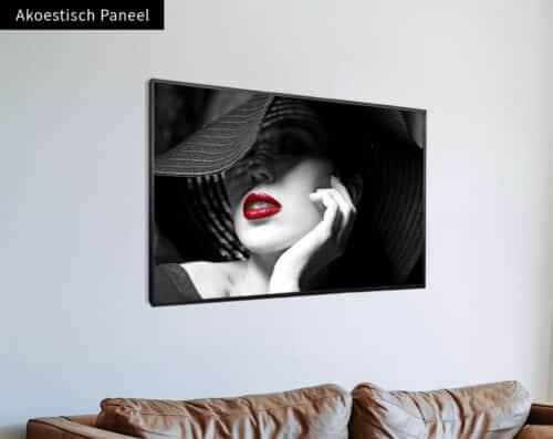 Wall Visual Akoestisch Paneel Woman with the Red Lips