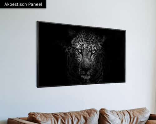 Wall Visual Akoestisch Paneel Panorama Black and White Leopard