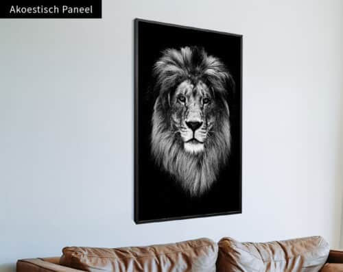 Wall Visual Akoestisch Paneel Lion Black White