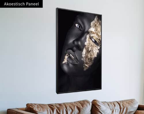 Wall Visual Akoestisch Paneel Woman Golden Face