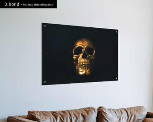 Wall Visual Dibond Golden Skull