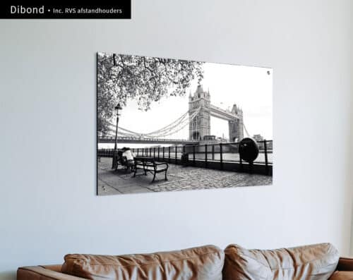 Wall Visual Dibond Tower Bridge London Black and White