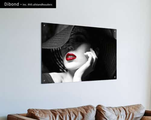 Wall Visual Dibond Woman with the Red Lips