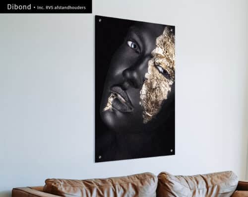 Wall Visual Dibond Woman Golden Face