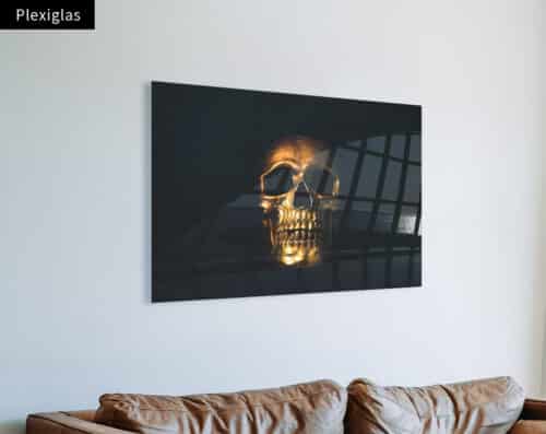 Wall Visual Plexiglas Golden Skull