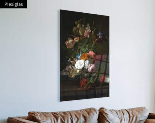 Wall visual Plexiglas Vaas met bloemen, Rachel Ruysch