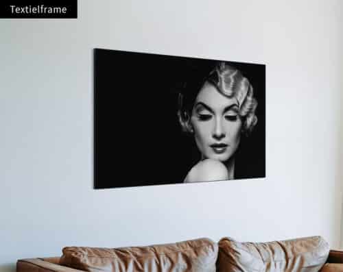 Wall Visual Textielframe Black and White Fashion Woman