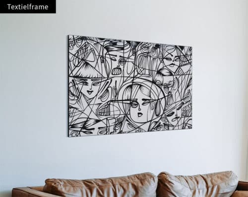 Wall Visual Textielframe Face lines