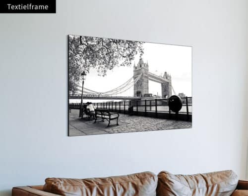 Wall Visual Textielframe Tower Bridge London Black and White