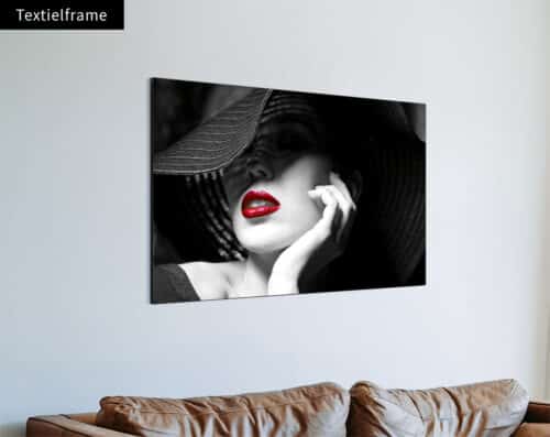 Wall Visual Textielframe Woman with the Red Lips