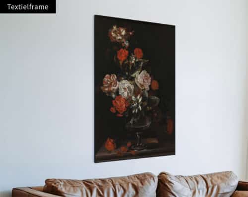 Wall visual Textielframe Stilleven met bloemen, Jacob Campo Weyerman