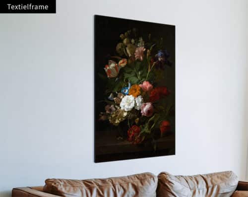 Wall visual Textielframe Vaas met bloemen, Rachel Ruysch