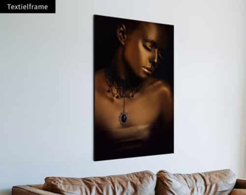 Wall Visual Textielframe Woman Bronze Glow