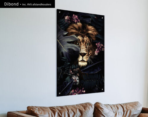 Wall Visual Dibond Midnight Jungle Lion