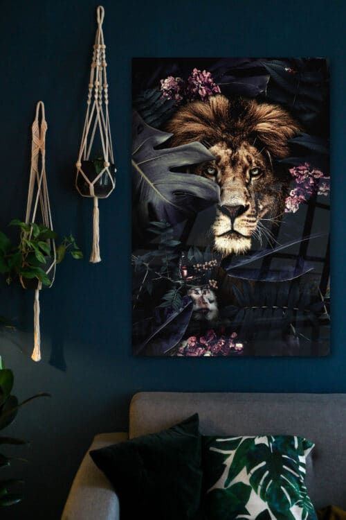 Wall Visual plexiglas midnight jungle lion
