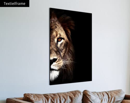 Wall Visual Textielframe Lion Side Portrait