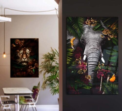 Wall Visual Tropical Jungle Elephant plexiglas