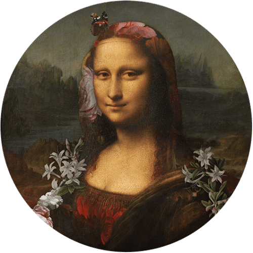 De Bloemige Mona Lisa Muurcirkel