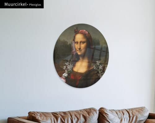 Muurcirkel plexiglas De Bloemige Mona Lisa